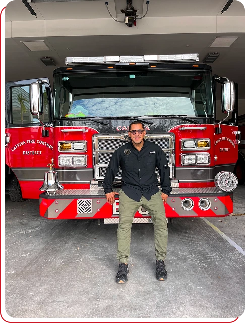 Man with fire truck